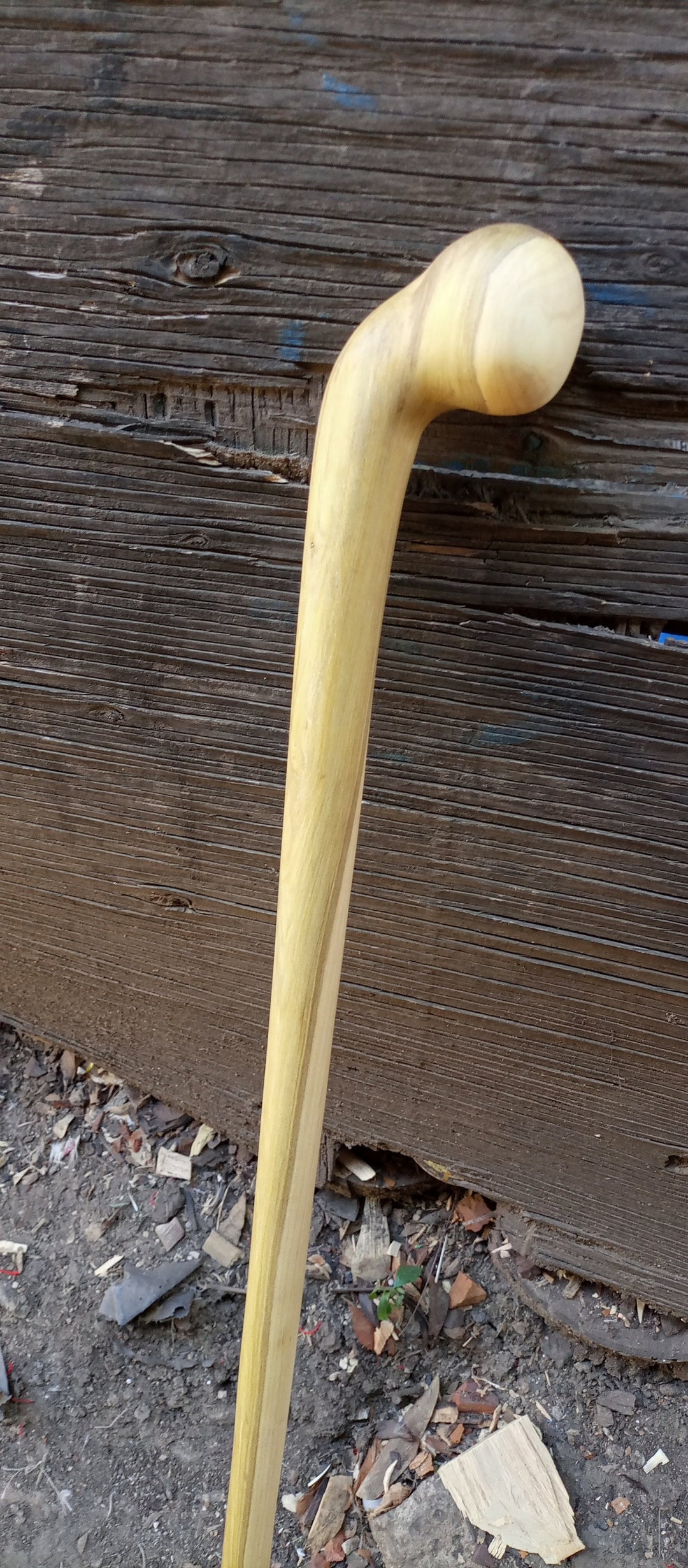 Teak Wood Cane 1.5 INCH Handle Original Hardwood African Offset Walking ...