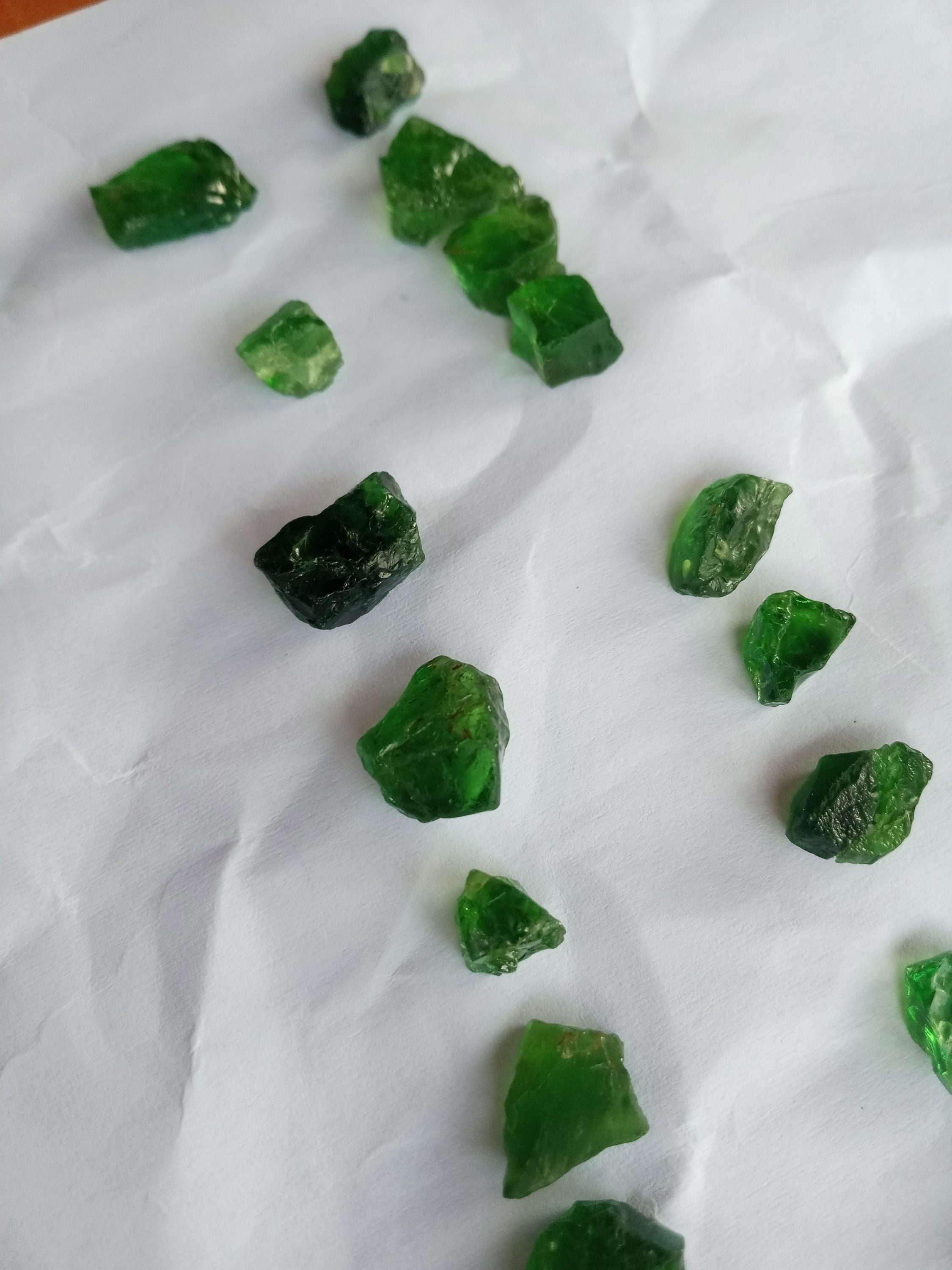 Tsavorite Green Grossular Garnet Facet Rough 31.69GRAMS 24PCS