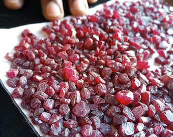 300gram Natural Earth-Mined Ruby Rough Translucent Transparent AAA  .1-1.3Gram Facet Cab Red Winza Tanzania Gem Untreated Pokot Kenya Africa