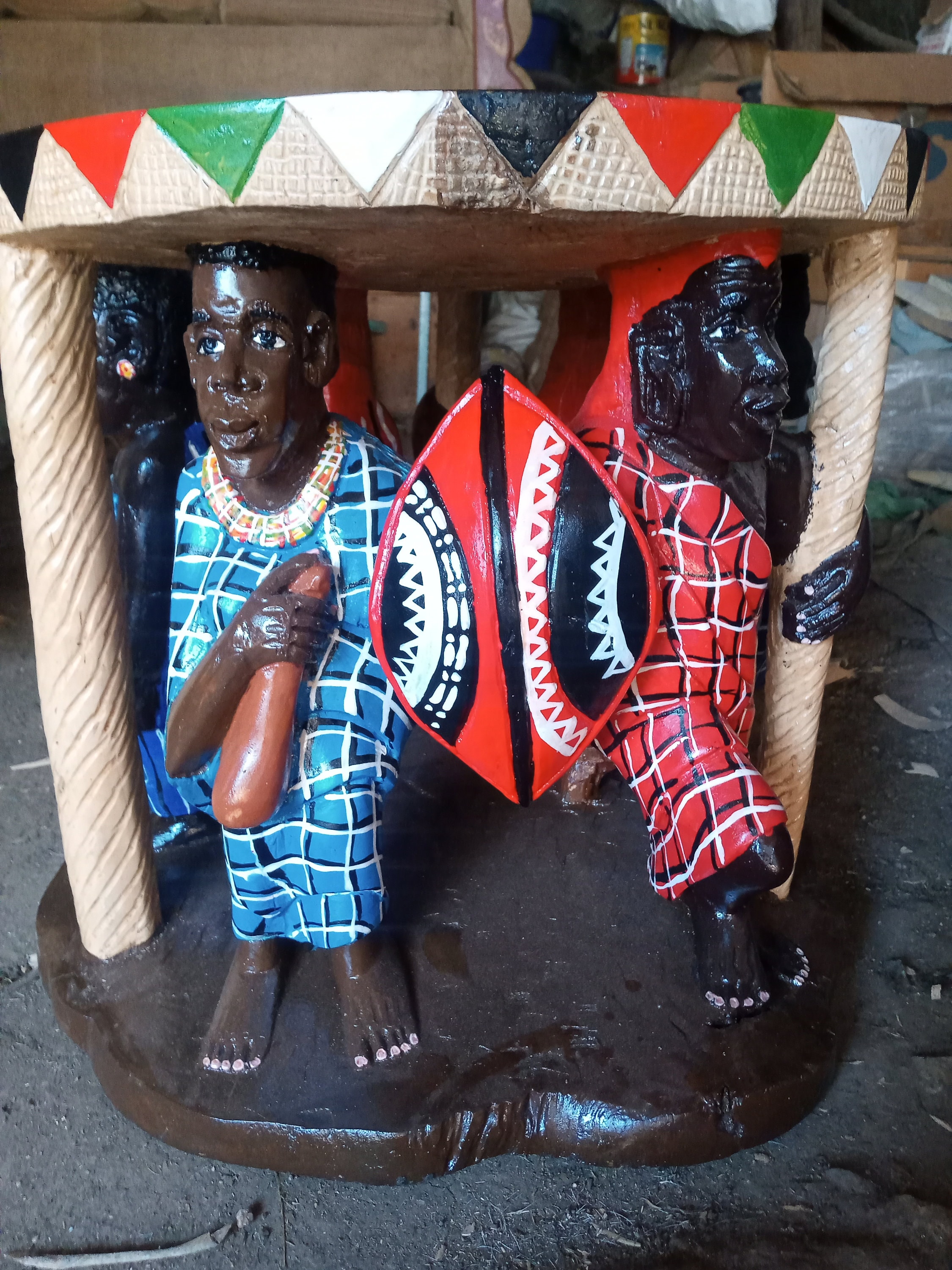 Kenyan Maasai Table Stool Chair Solid 1piece Jacaranda Wood Etsy