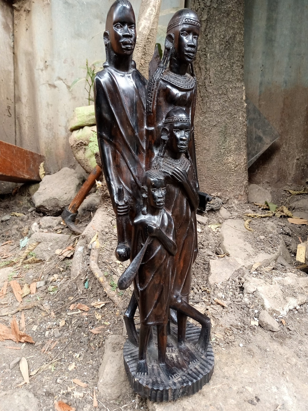 Blackwood Maasai Family of 4 Original Kamba Tribe Art Kenya Africa