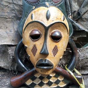 Vintage Yombe Tribe Wife's Mask Africa Original DRC Wood Art Carving ...