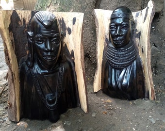 ヴィンテージアフリカ黒檀木彫り彫刻 - Etsy 日本