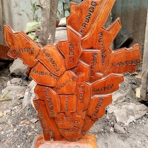 Solide Mahagoni Holzplatte Burundi Country Map Original Regal Wand Boden Kunst Geschenk Kenia Carving Afrika Dekoration SIE WÄHLEN LAND
