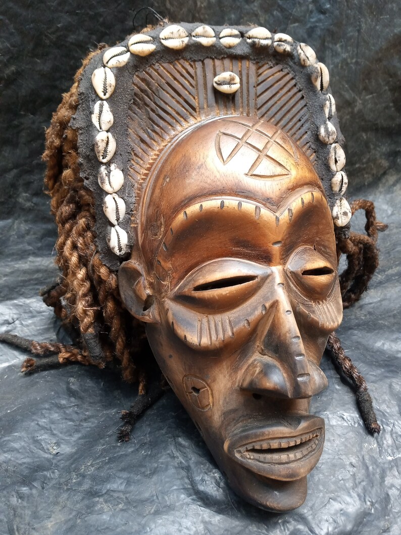 Vintage Kuba Tribe Mask DRC Africa Congo Original Wood Art Etsy