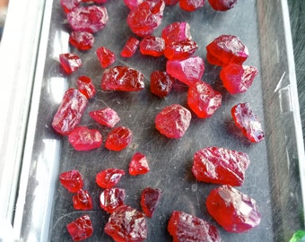 300gram Natural Earth-Mined Ruby Rough Translucent Transparent AA AAA  .1-1.3Gram Facet Cab Red Color Gem Untreated Kenya Tanzania Africa