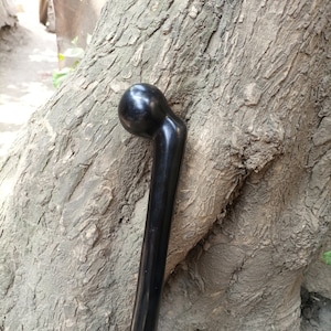 Ambidextrous Offset 1.5 INCH Handle Original Ironwood African Walking Hiking Stick Cane Kenya 1PC Natural Mahogany Rosewood Unisex Pick Size
