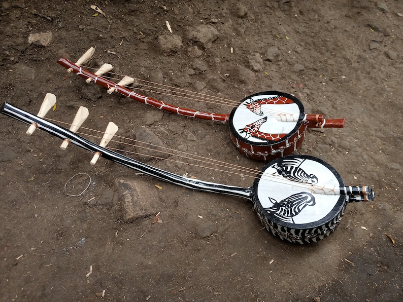 2 Handmade Zeze Guitar Drums Playable Original Cowhide Leather Etsy