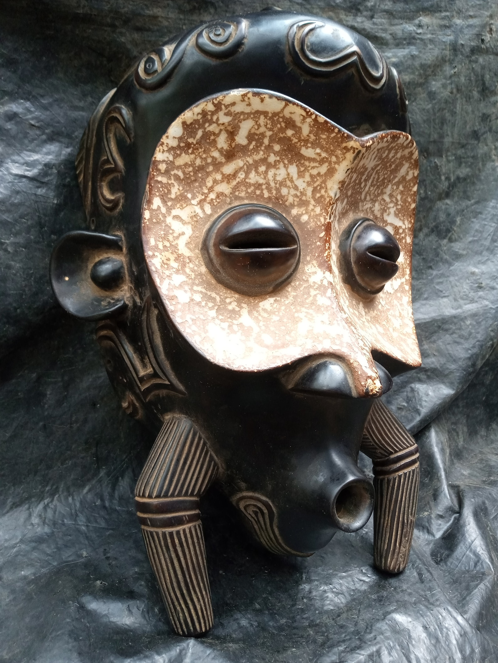 Vintage Beni Lulua Mask DRC Congo Africa Original Wood Art Carving ...