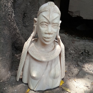 Handgeschnitzte Jacaranda Holz Maasai Mädchen Büste DU Lackieren oder WIR Bemalen Original Kunst Kenia Frau Afrika Tisch Regal Boden Skulptur Statue Deco