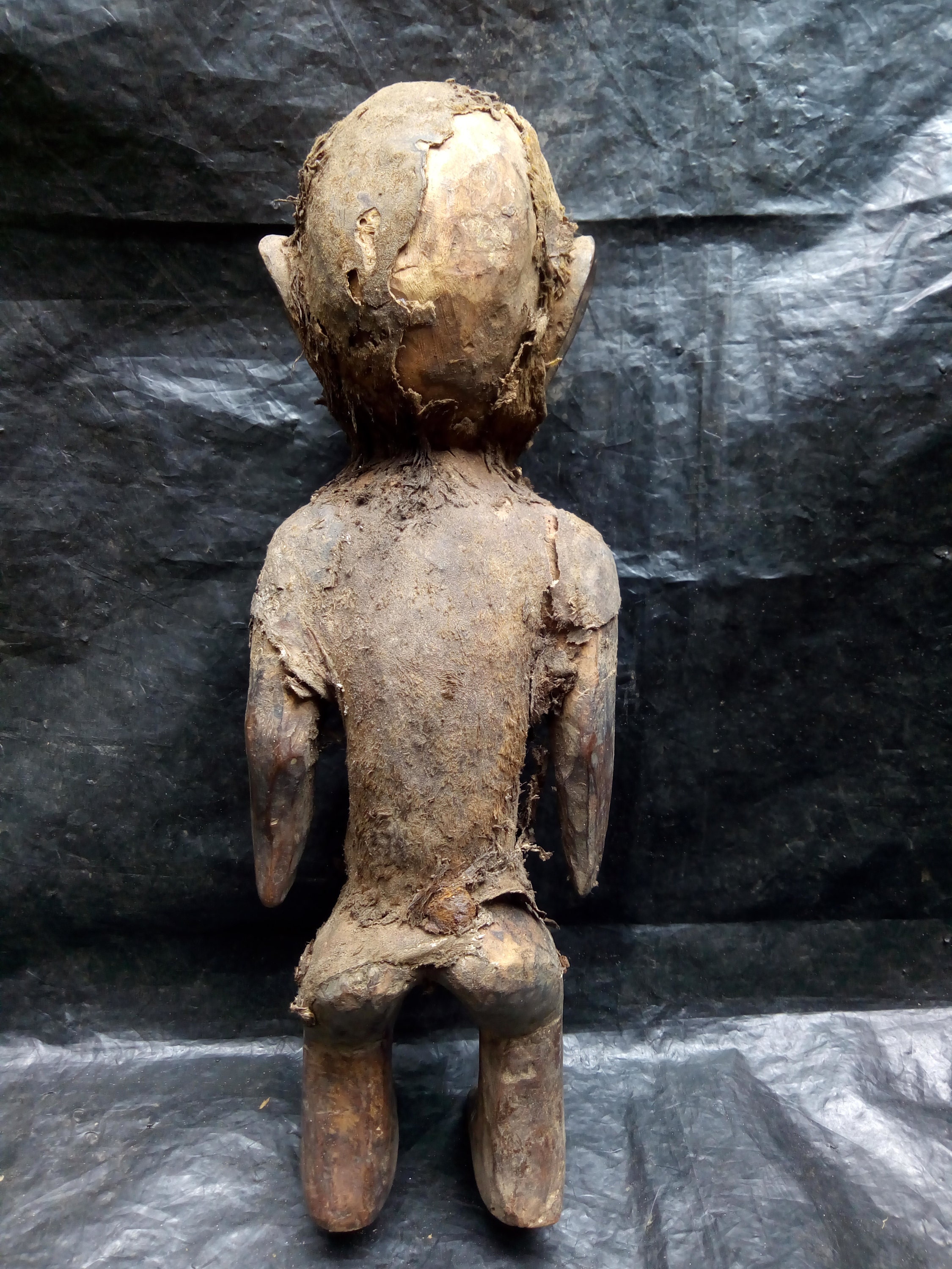 Antique Nkutsu Jonga Man Rare Primitive Tribal Statue Congo Wood