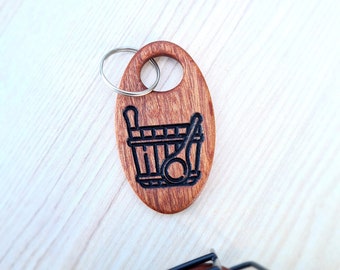 Handgemaakte saunasleutelhanger, Finse saunasleutelhanger, houten sleutelhanger, saunasymbool, woonaccessoires, saunasleutelhanger. Nordic SPA-liefhebbercadeau.