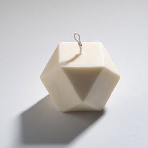 Polyhedron Candle, Soy & Beeswax Candle, Shaped Candle, Unscented Candle, Unique Candle, Gift, Homedecor, Minimalist, Geometry Undyed