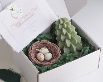 Nest & Tree candle,  Customize your gift box, Custom message, Handmade Gift, Mother's Day