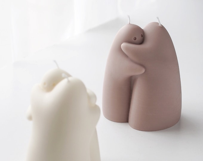 Huggy, Shaped Candle, Natural Beeswax Soy Candle,  Custom Scents, Mother's Day Gift, House warming Gift, Home Decor, Air freshener