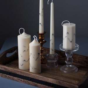 Marble Candle, Pillar Candle, Soy & Beeswax Candle, Home Decor, Wedding Candle, Unique Gift Candle, Gift image 3