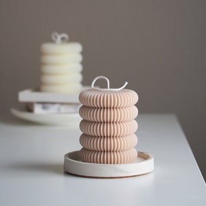 Lantern Ribbed Pillar Candle, Shaped Candle, Beeswax Soywax, Pastel Color, Custome Scent candle, Handmade Gift, Art Home Decor, minimalist