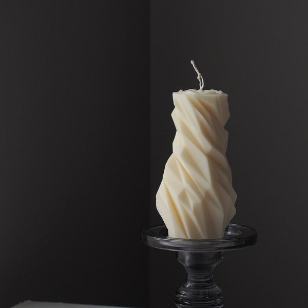 Carve Sculpture Candle, Beeswax Soy wax Candle, Home Decor, Handmade Gift, Minimalist, Aesthetics