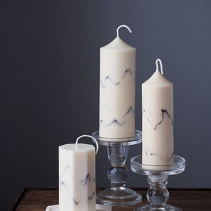 Marble Candle, Pillar Candle, Soy & Beeswax Candle, Home Decor, Wedding Candle, Unique Gift Candle, Gift