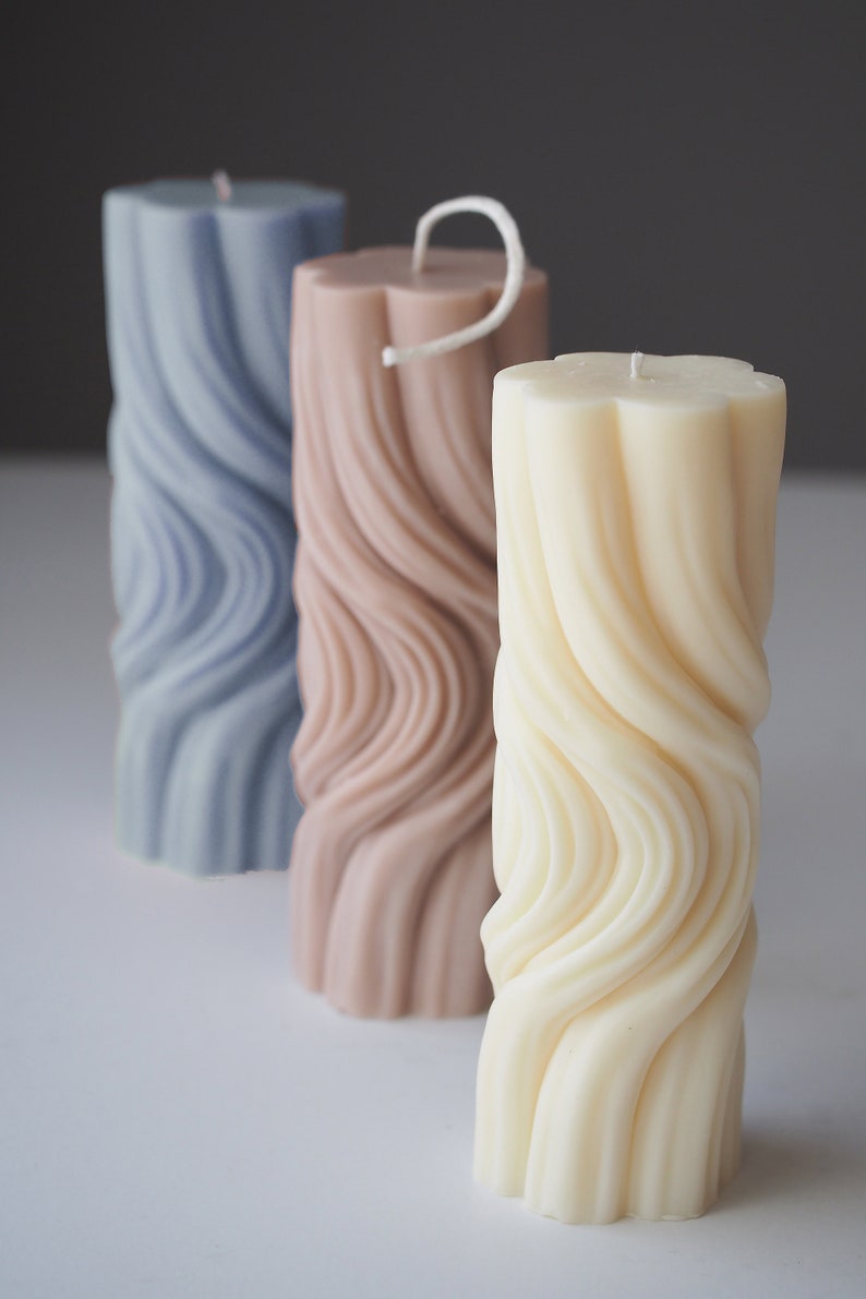 Silky Pillar Candle, Custom Scents, Handmade Candle, Pastel Color Candle, Soy Beeswax, Housewarming gift, Home decor, Mother's Day Gift image 3