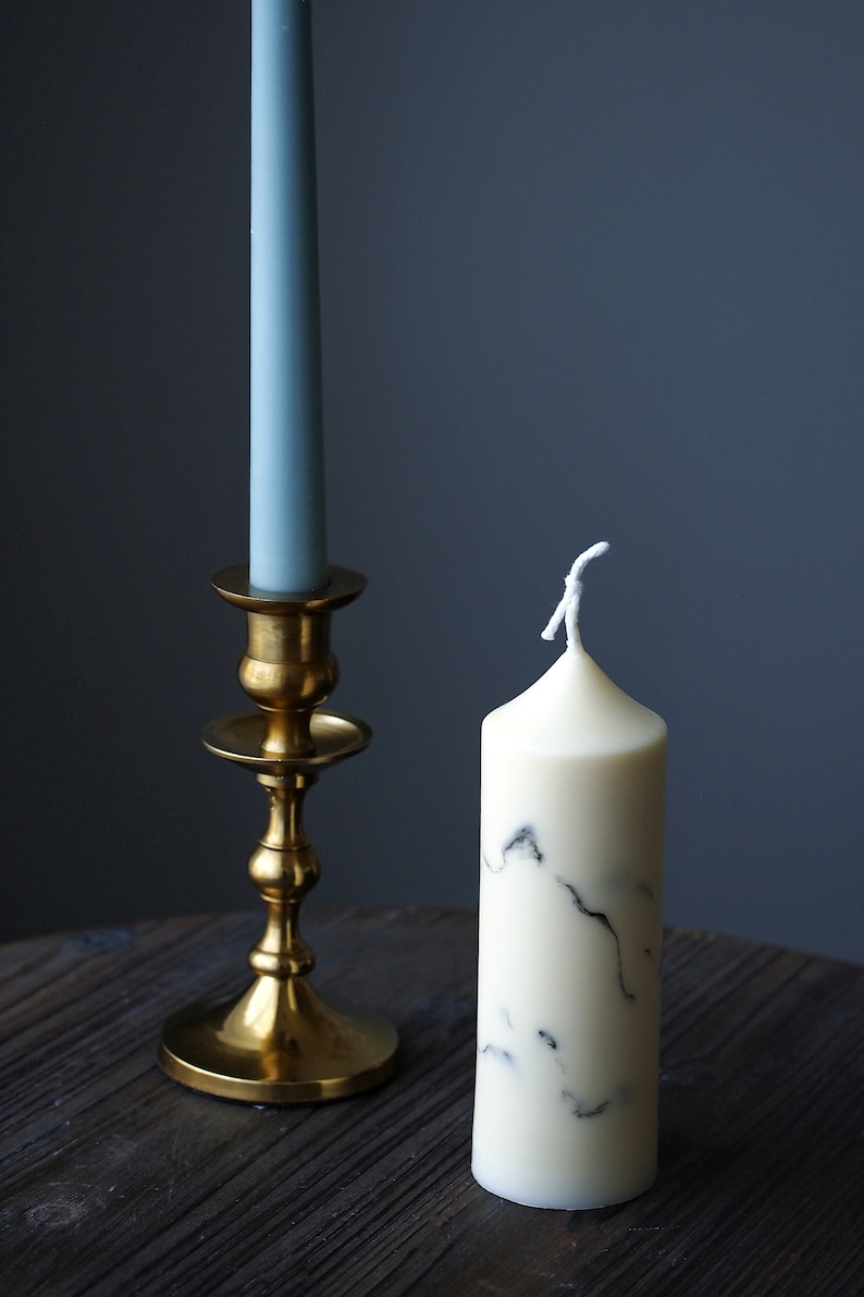 Marble Candle, Pillar Candle, Soy & Beeswax Candle, Home Decor, Wedding Candle, Unique Gift Candle, Gift Pillar Regular