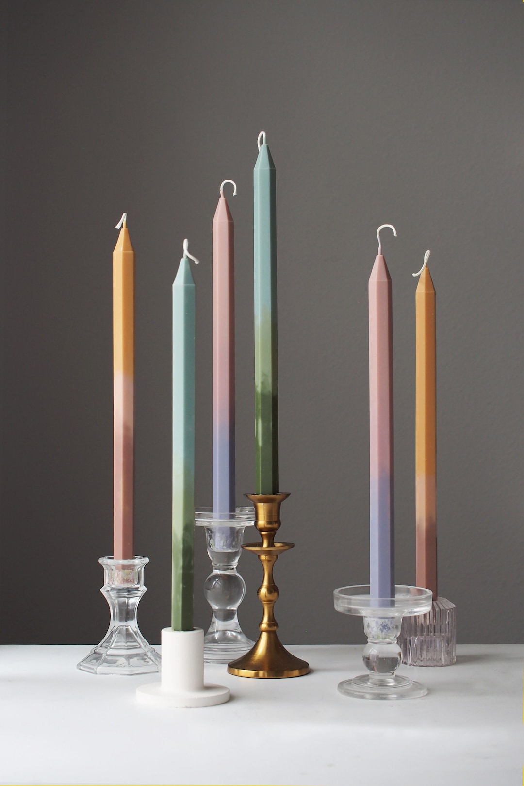 人気の新作 Taper Gradient Obelisk Candle, Beeswax Soy Candle, Hexagon ミュージシャン