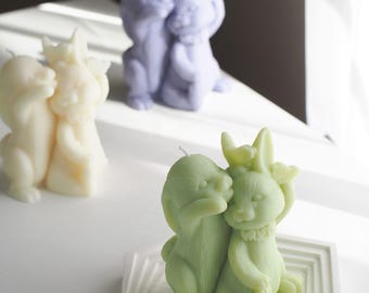 Handmade Bunny Soy Wax Candle, Spring Easter Decor