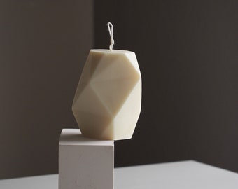 Irregular Prism Shaped candle, Soy & Beeswax Pillar Candle, Modern Aesthetic, Minimalism, Handmade gift, Housewarming, Art Decoration