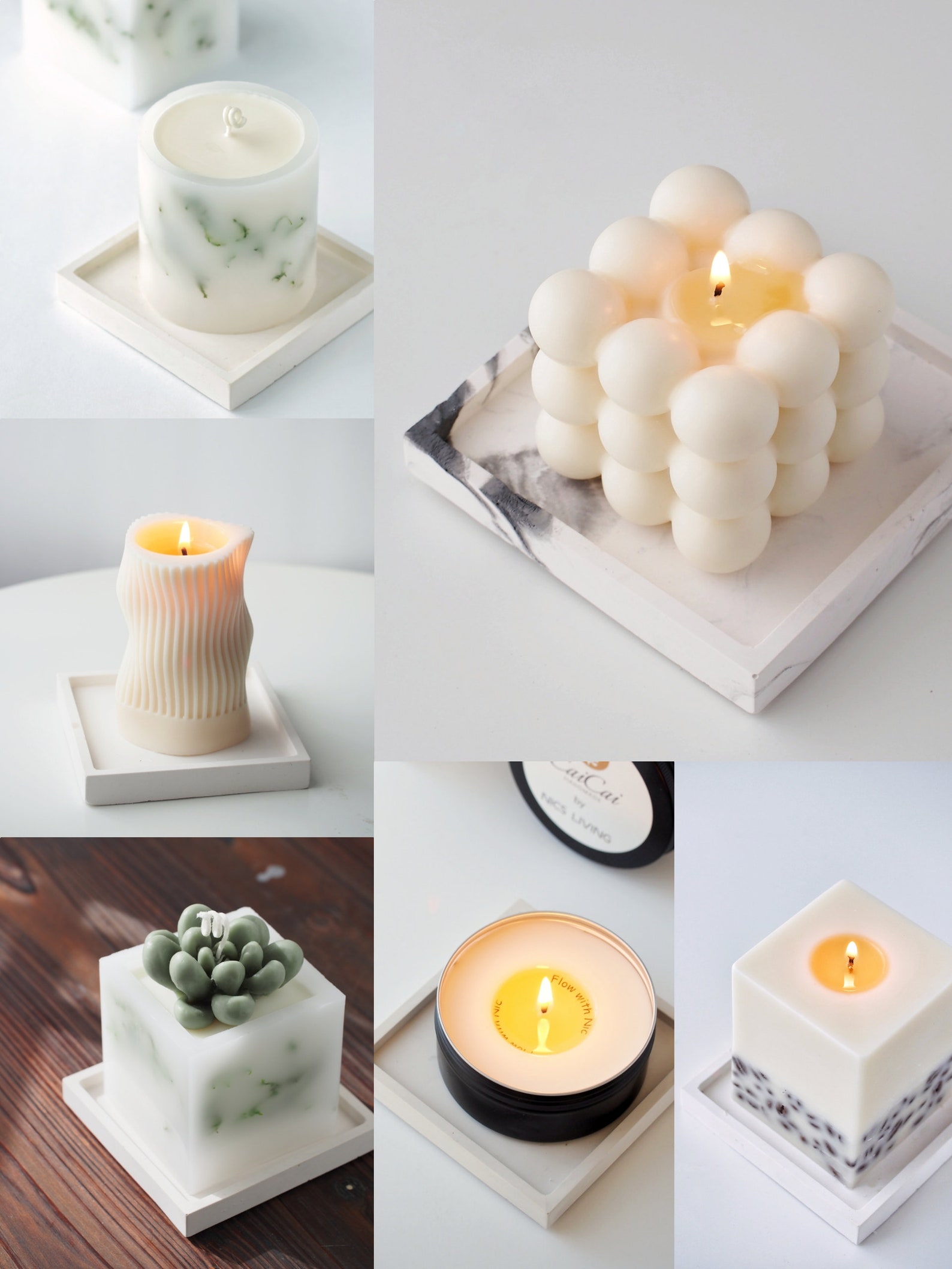 SQUARE Candle holder Square Dish Jewelry Tray Ring Dish Etsy