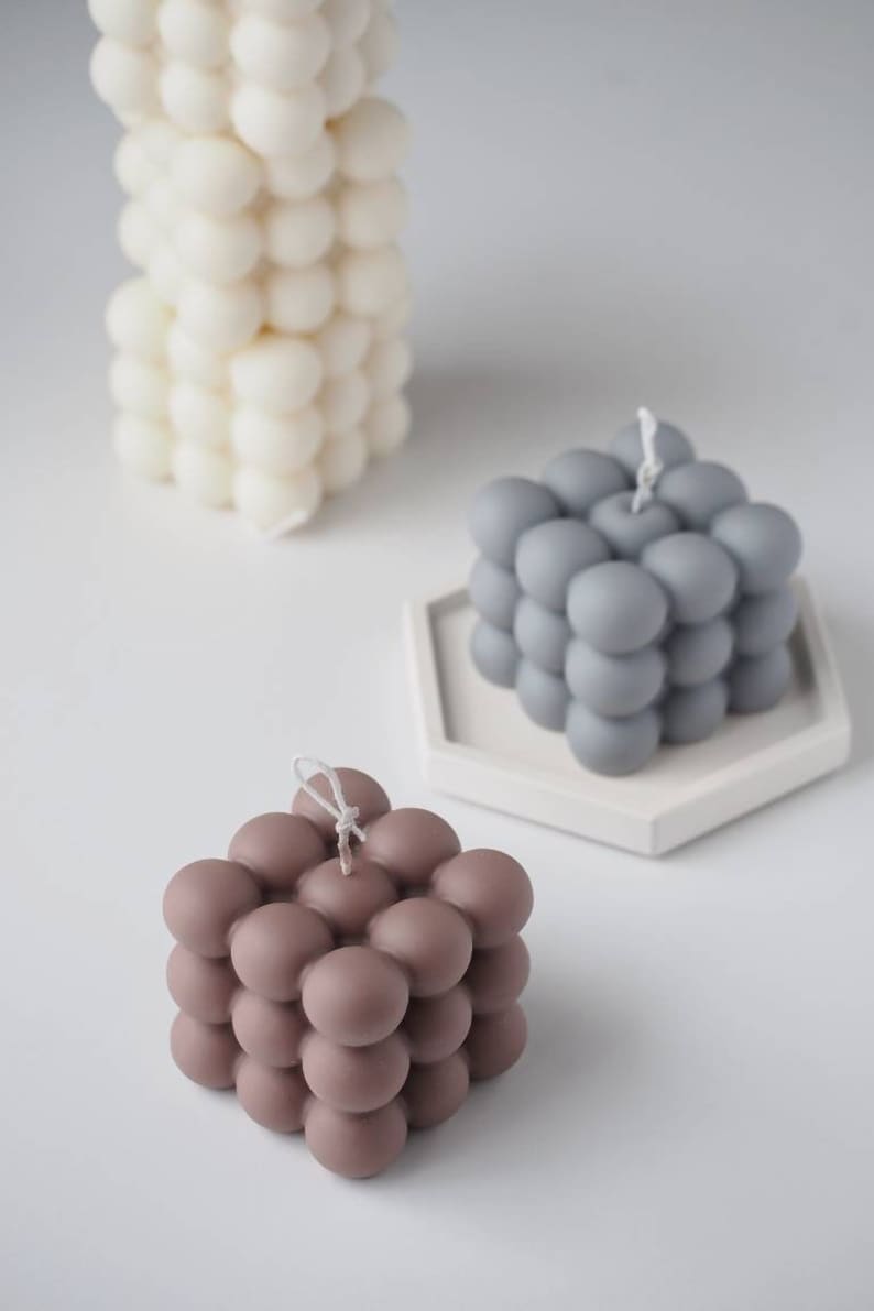 CaiCaiHandmade Bubble Cube Candle - Thumbnail 2