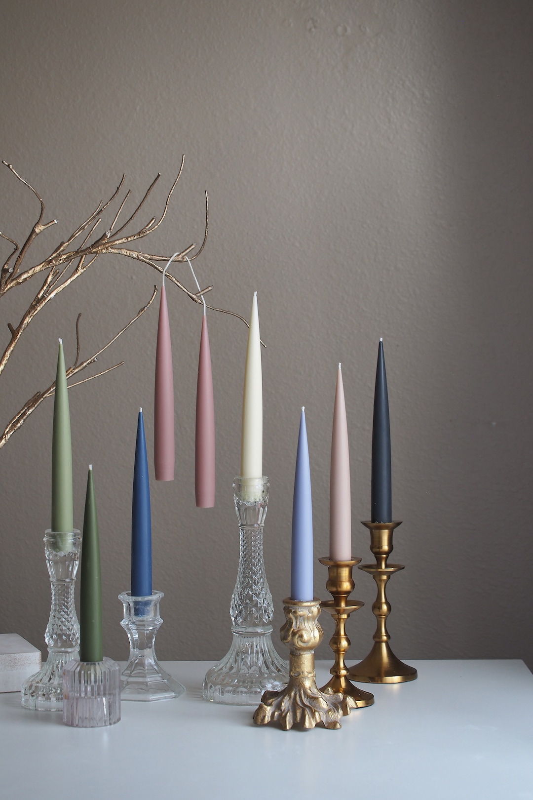 Icicle Taper Candles, Soy & Beeswax Candle, Unscented, Wedding Candle