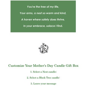 Nest & Tree candle, Customize your gift box, Custom message, Handmade Gift, Mother's Day image 2