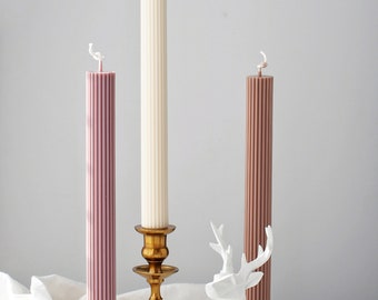 Roma, velas acanaladas, cera de soja, Candl rayado, vela de boda, vela de mesa, decoración del hogar, calentamiento de la casa, minimalista, ( 1 vela )