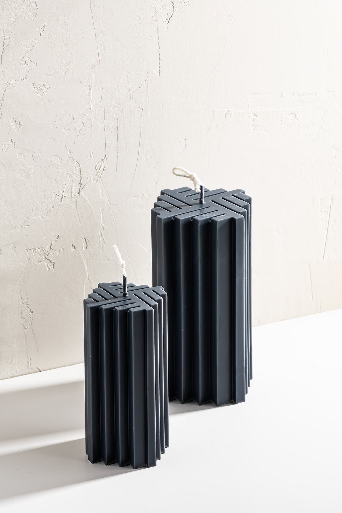 Bougie d'accordéon, Bougie Pilier, Rayée en Forme, Sculptée, Soja et Cire d'abeille, Fait à La Main,