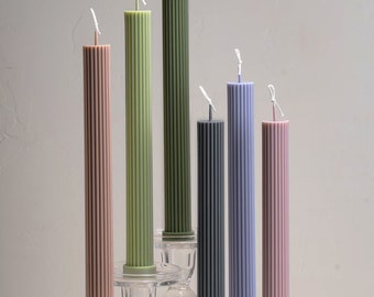 Vela romana, de soja y cera de abejas, velas sin perfume, velas acanaladas, decoración del hogar, regalo de bodas, vela de mesa, ( 1 vela )