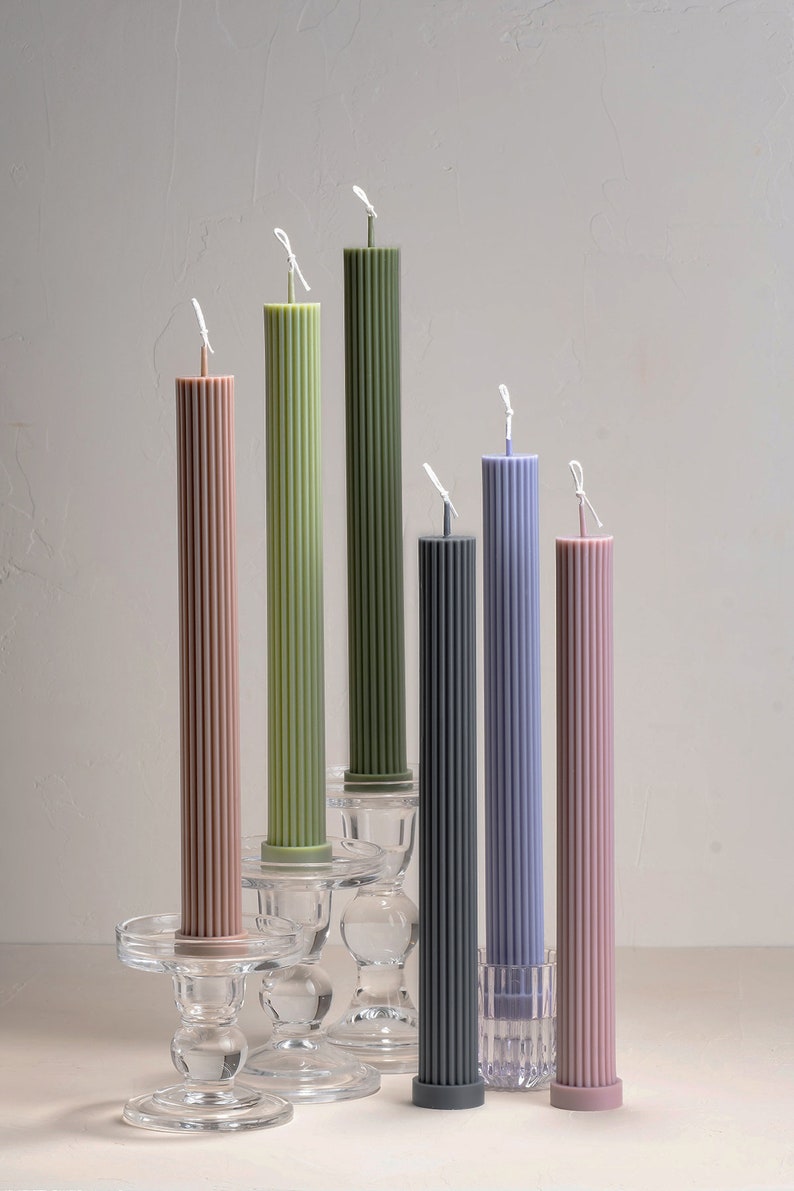 Roman Soy & Beeswax Candle Unscented Candles ribbed image 1