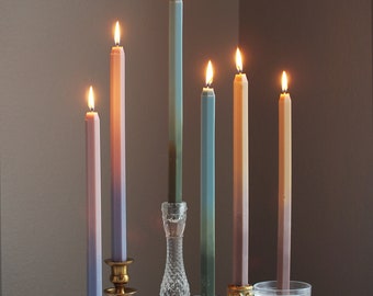 Obelisk Gradient Taper Candle, Hexagon Candle, Soy Beeswax