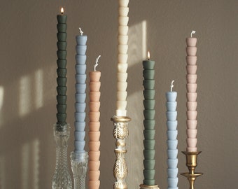 Bamboo Candle Holders, Lot of (8) Flame Cured Moso, 2.5