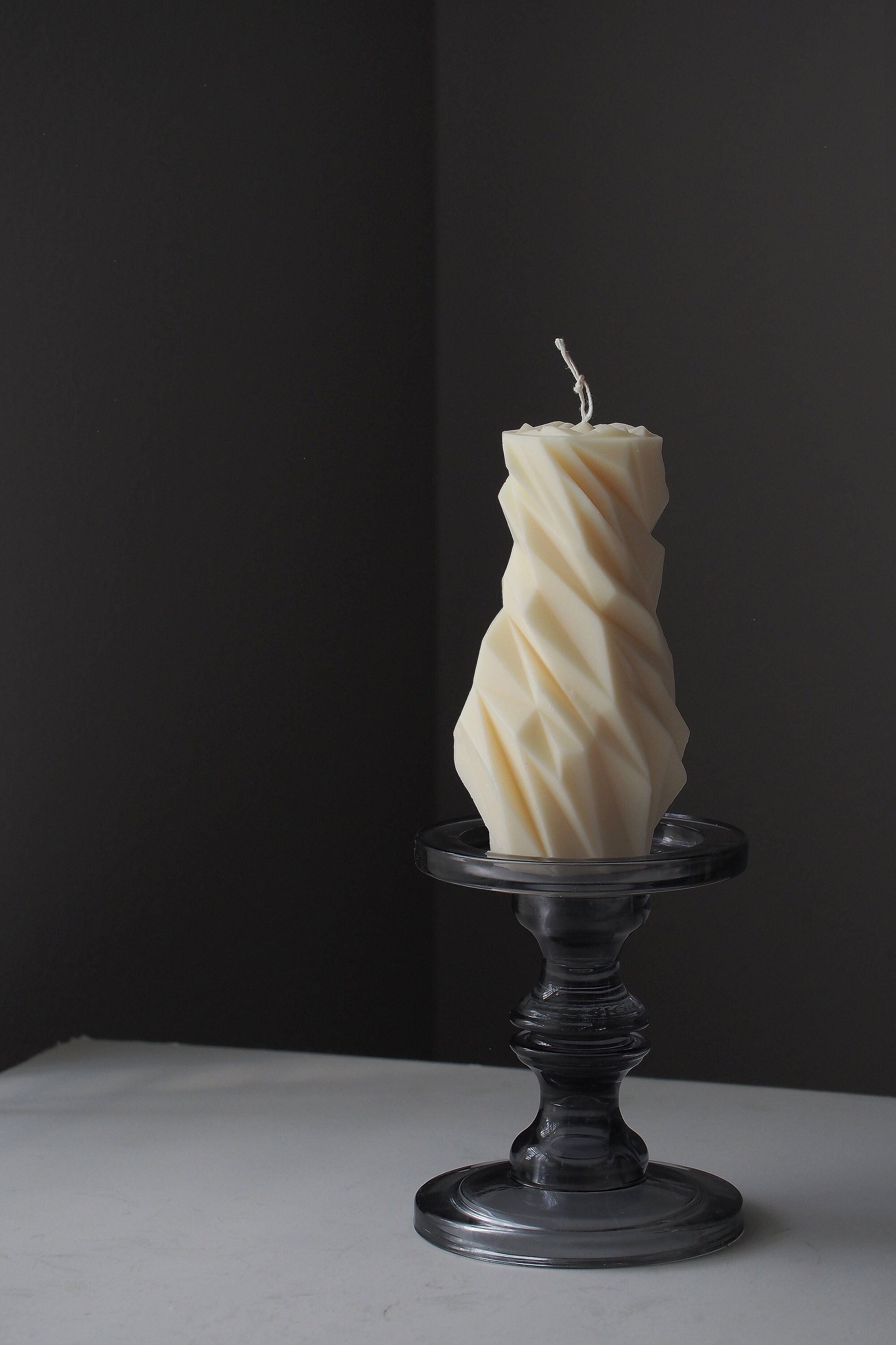 Ellie Twisted Taper Candle, Spiral Candle, Soy Beeswax, Wedding Candle,  Home Decor, Handmade Gift, Minimalist, 11 1/4 Inches A Pair 