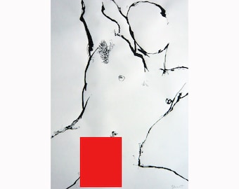 Original Drawing by Gustau Donat. Modern Abstract Black Ink - Etsy