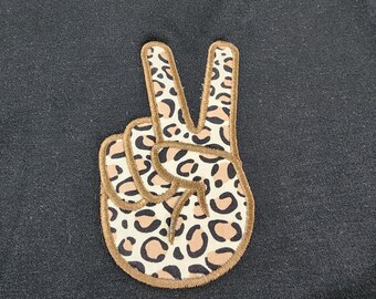 Peace sign appliqué custom sweatshirt variety leopard watermelon or floral