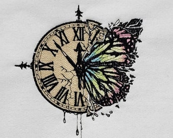 Clockwork butterfly pastel colors on white Tee Crewneck Hoodie