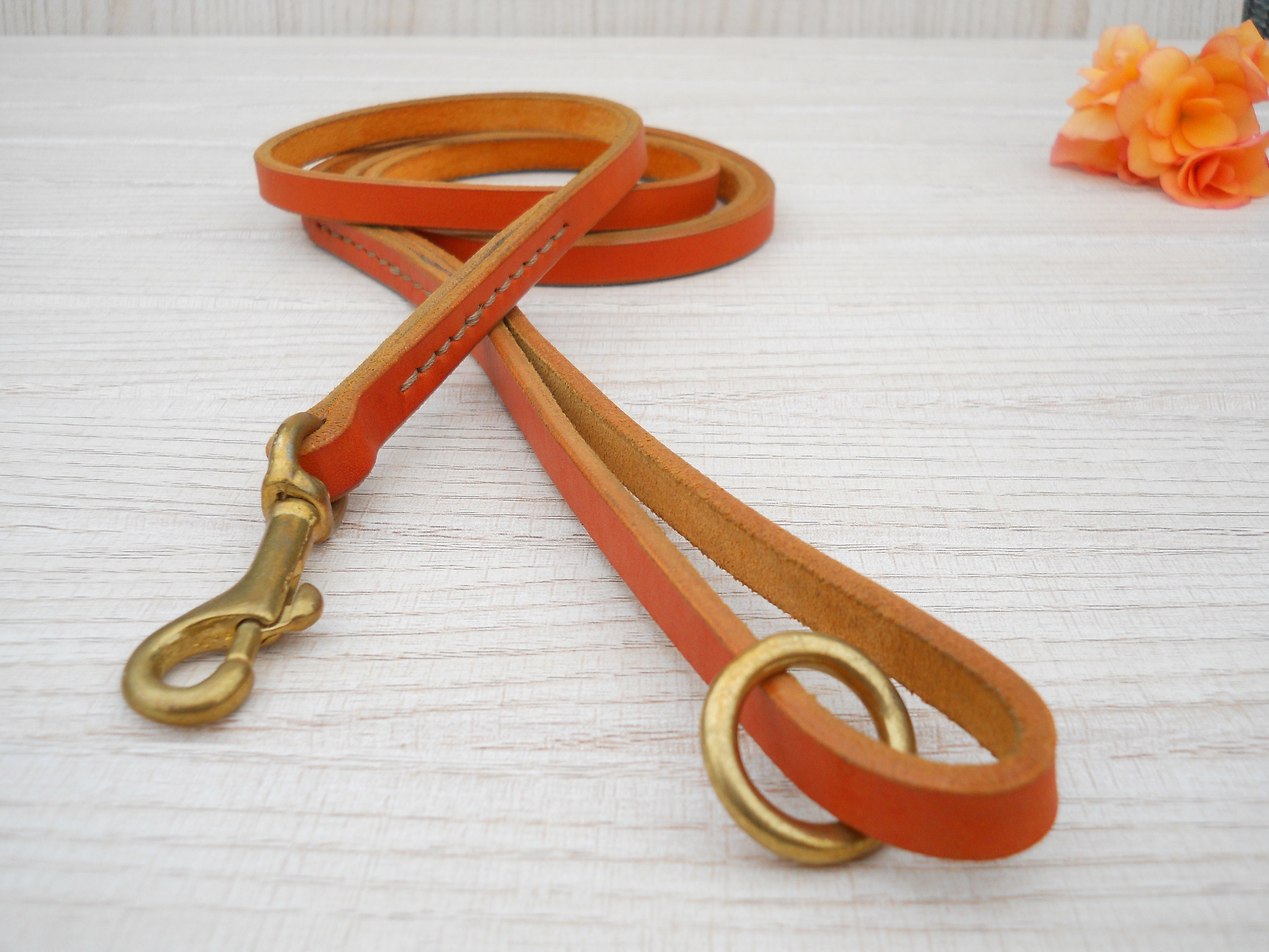 Leather Dog Leash Personalized Dog Leash Long Dog Leash Etsy