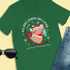 Kopciuszek Świąteczna Koszulka, Out Here Wyglądający Jak Przekąska, Gus Mouse Xmas Outfit, Odzież Sezonu Świątecznego, Disney Family Vacation Tshirt