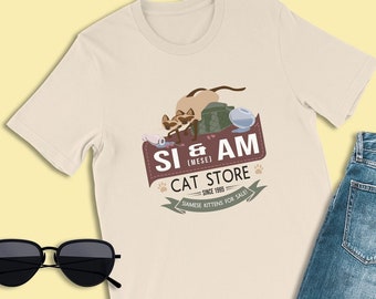 Lady and The Tramp Shirt, Si & Am Cat Store Since 1995, Disney Occupation Logo Tee, Disney World Family Shirts, Disneyland Group T-Shirt