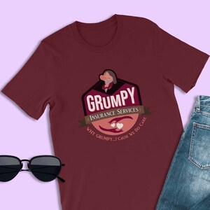Snow White and the Seven Dwarfs, Grumpy Insurance Services, Disney Company Logo T-Shirts, Disney World Family Shirts, Disneyland Outfits