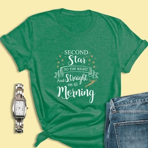 Peter Pan Shirts, zweiter Stern von rechts und geradeaus bis zum Morgen, Disney Magic Kingdom Shirt, Disney World, Disneyland, Disney Epcot