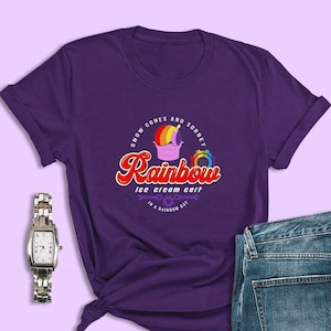 Koszulka Wreck-It Ralph, Tęczowy wózek z lodami, Koszulka Snowanna Rainbeau, Koszulki z logo firmy, Koszulki rodzinne Disney World, Koszulka Disneyland