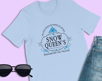 Camiseta inspirada em Frozen, Palácio de gelo encantado da Rainha da Neve, Camiseta com logotipo da Disney, Camiseta da Princesa Disney, Camiseta de aniversário do Disney World, Disneylândia