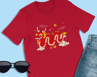 Wooden Dragon Shirt, Lunar New Year 2025 T-Shirt, Chinese Dragon Outfits, Dragon Year Tee, Chinese Apparel Fashion, Disney Holiday Tshirt